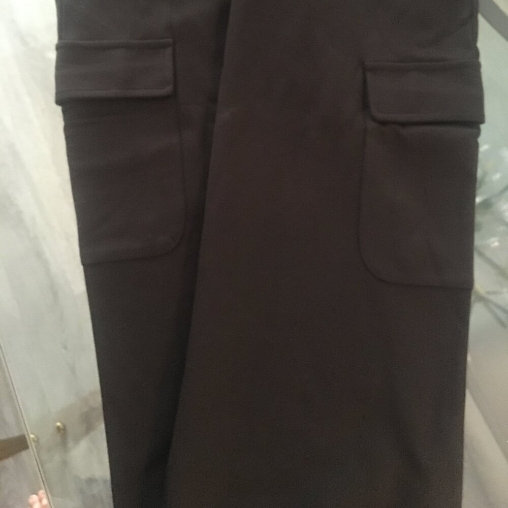Max Studio London Black Ponte Knit Cargo Jogger Sz L NWT - Picture 4 of 7